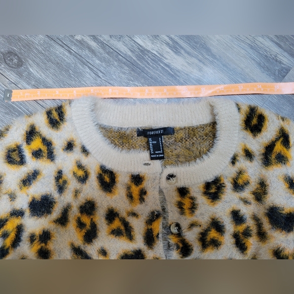 Cheetah Forever 21 Button Up Sweater - Picture 4 of 6